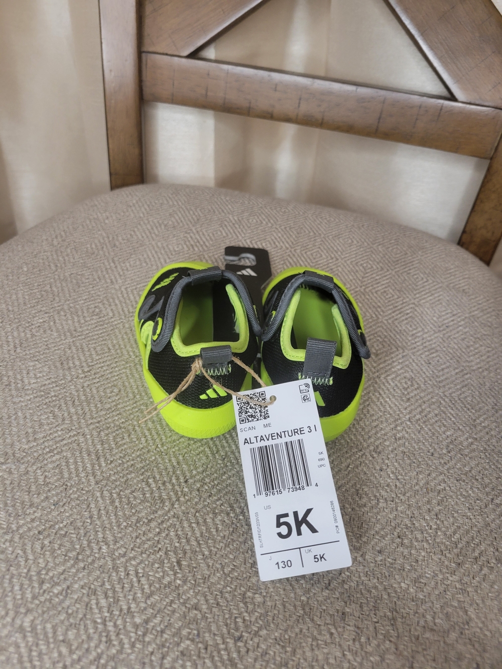 ADIDAS Neon Green and Black  Toddler Water Shoes - Picture 3 of 8